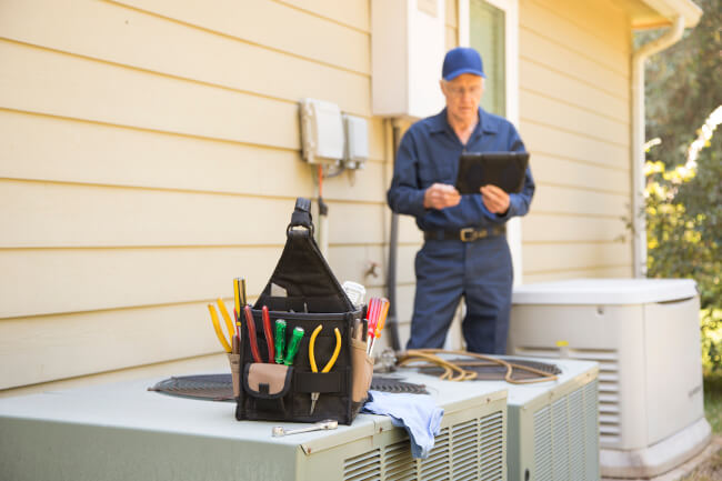 Long Island heat pump outdoor unit inspection